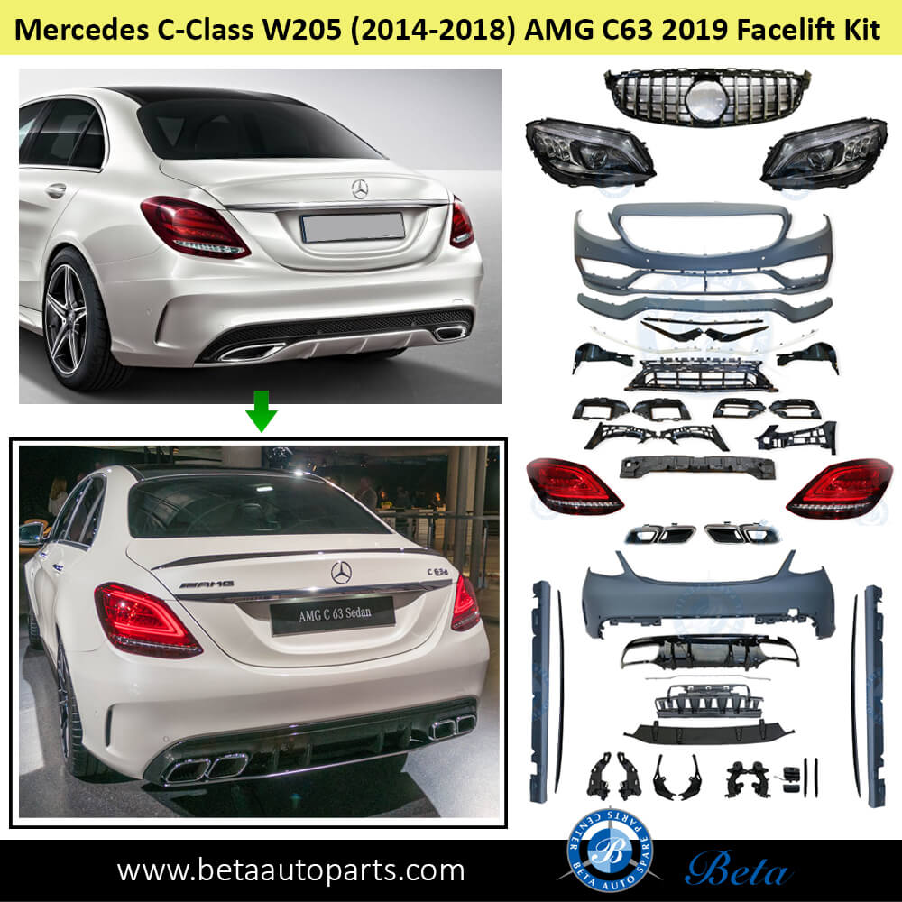 Mercedes C-Class W205 (2014-2018), AMG C63 2019 Facelift Conversion Kit Mercedes C-Class W205 (2014-2018), AMG C63 2019 Facelift Conversion Kit